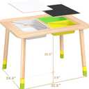 summidate Sensory Table, Indoor Children Play Sand and Water Table for Toddlers 1-3, Kids Wooden Activity Table with Storage Bins, 3-Level Height Adjustable, Christmas and Birthday Gift