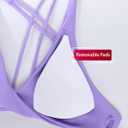 Soothfeel Bikini Tops for Women Push Up Padded Swim Top Twist Front Bathing Suit Criss Cross Back Tankini Swimsuit Top Only (XL)