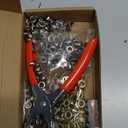 803Pcs Grommet Eyelet Pliers Kit, 1/4 Inch Grommet Tool Kit with 800 Metal Eyelets, Grommet Hand Press kit for Leather Crafts(Inside Dia: 6.4mm/Outer Dia: 12mm (A.I.S.)/Flange Width: ~3mm)