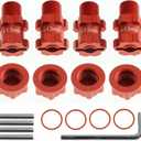 RC Wheel Hex 13mm Extended Wheel Hub Drive 14mm to 17mm with Anti-dust Cap Nuts 17mm Alum for Arrma Senton Granite Big Rock Vorteks 3S Senton Granite Mega550 Infraction Mega570 Upgrade Parts (Red)