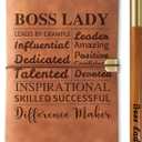 Boss Lady Gifts Journal Notebook with Pen, Gifts for Boss & Manager & Women, Refillable Sketchbook, Travel Diary, Lined Planner, 7x5 Inches, Brown
