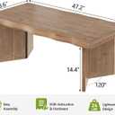 IBF Solid Wood Coffee Table, 47" Rustic Live Edge Living Room Coffee Tables