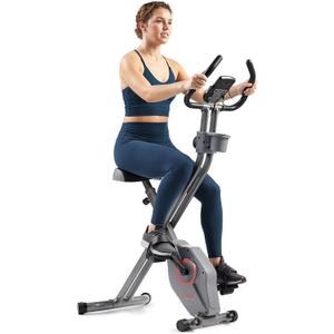 Sunny Health & Fitness Smart Folding X-Bike, Portable Compact Exercise Bike for Indoor Cycling Workout, Home Cardio Training Machine, Free SunnyFit App Bluetooth Connect