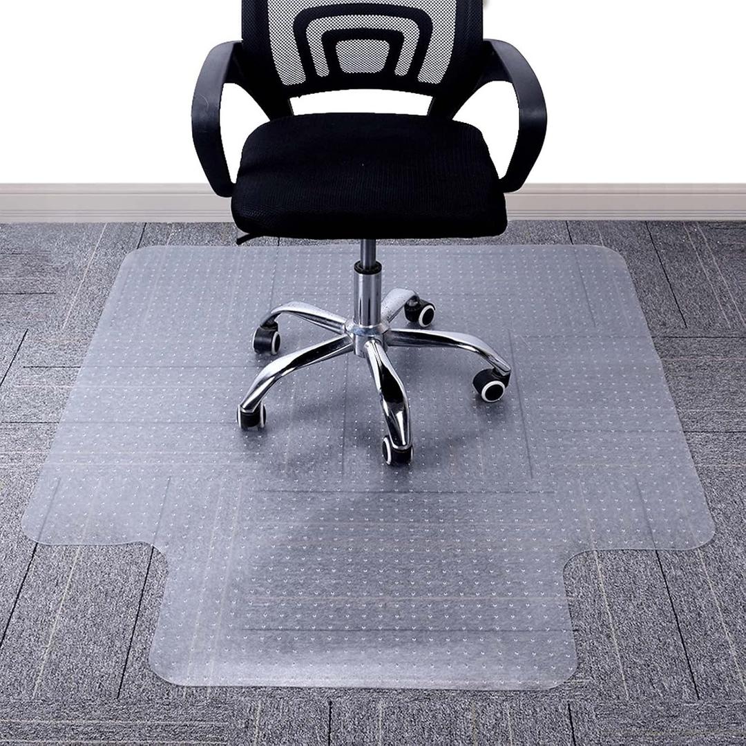 AiBOB Chair Mat for Low Pile Carpet Floors, Flat Without Curling, 36 X 48 in, Office Carpeted Floor Mats for Computer Chairs Desk, 36'' X 48'' With Lip