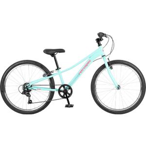 Retrospec Dart Kids Bike - 7-Speed Hybrid Bicycle for Ages 6-11 with 29in All-Season Tires & Shock Absorption - Adjustable Height Youth Bike with V-Brakes & Smooth Gear Shifting, Seafoam, 24 