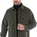 Men's Corduroy Jacket Lightweight Shacket Long Sleeve Shirts Casual Vintage (Green, M)