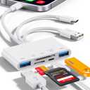 5-in-1 Memory Card Reader, USB OTG Adapter & SD Card Reader for i-Phone/i-Pad, USB C and USB A Devices with Micro SD & SD Card Slots, Supports SD/Micro SD/SDHC/SDXC/MMC