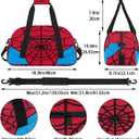 Red Spider Web Kids Overnighter Duffel Bags for Boys Girls, Carry-On Size Sports Gym Bag for School Practice or Overnight Travel Weekender Sleepover Workout Tote Bag