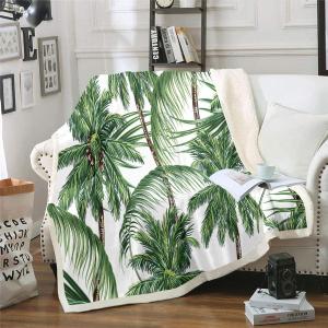 Tropical Soft Cozy Fleece Blankets Hawaii Beach Theme Fleece Flannel Throws Ocean Surfing Palm Tree Printed Throw Blankets Green Plants Nature for Sofa Bed Couch 60x80 Inches (Multi 14)