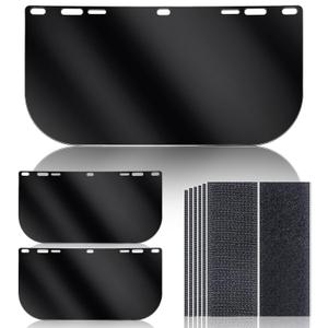 3 Pack Face Shield Replacement Lens, 15.5'' x 8'' Welding Shield Compatible with Hobart 770580, Face Shield for Grinding and Cutting, Tinted Full Face Shield, Star Wars Helmet Face Shield for Cosplay