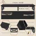 IBUYKE 45" Large TV Riser for 32-60 inch TV,Tabletop Short TV Stand with Storage and Steel Legs,Dual Screen Office Desk,Stand Riser,TV Riser Stand for Home,Bedroom,Living Room,Black TVT002B
