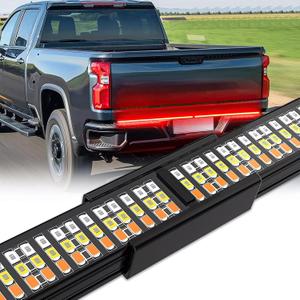 DREAMOTOR Tailgate Light Bar, 60" Aluminum Truck Tailgate Light Strip, Triple Row 864 LED Light Strip Compatible with GMC Sierra Chevrolet Silverado Dodge Ram 1500 2500 Ford F150 F250 Toyota Tundra