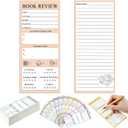 Marspark 120 Pieces Book Review Bookmarks Bulk 3.5 x 8 Inch Double Sided Reading Log Bookmark Christmas Book Lovers Gifts for Bookworms Bookish(Pastel Color)