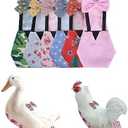 MANON ROSA Chicken Diapers Bantam Hens - Reusable 6-Piece Set with Bow Ties Poultry Nappies Washable Waterproof for Geese Pet Ducks Silkie (6D M)