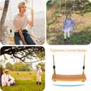 Wooden Tree Swings Tree Swing for Adults Children Kid's Wood Swing Seat with Adjustable Rope 220lbs Load Wooden Swing Set for Indoor Outdoor