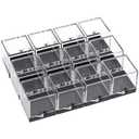 Cabilock 12PCS Mineral Display Boxes, Clear Acrylic Display Box for Rock Agate Slices Crystals Coral, Standard Cube Countertop Showcase Stand with Black Base