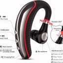 Bluetooth Headset,Wireless v5.0 Business Bluetooth Earpiece in Ear Lightweight Sweatproof Earphones with Mic Work for Cell Phones for Office/Workout/Driving Red