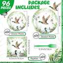 Sunnyray 96 Pcs Mallard Duck Party Decorations Supplies Duck Hunting Birthday Party Tableware Set Mallard Baby Shower Plates Napkins Forks for 24 Guests