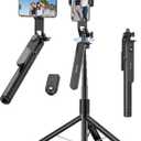 TECKNET 71" Phone Tripod & Selfie Stick, Portable Extendable Cell Phone Tripod Stand with Wireless Remote and Phone Holder, with Wireless Remote Control for iPhone/Samsung/Android/Camera