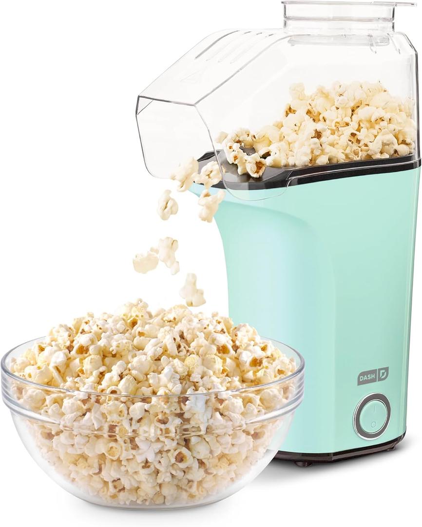 DASH Fresh Pop Popcorn Maker  OilFree, Air Popcorn Popper  With Measuring Cup & Recipe Guide  Perfect for Movie Nights  16 Cups, Aqua