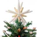 Demissle Natural Starfish Tree Topper Beach Christmas Tree Topper 6 Inch Starfish Treetop Decoration Coastal Christmas Holiday Decoration for Sea Beach Themed Xmas Home Decor
