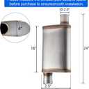Universal 409 Stainless Performance Exhaust Muffler, 2.5 in offset Muffler, 2.5 in 2.5 out, straight through (4 * 9 * 18 * 24)