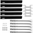 Hisencn Parts Kit Replacement Fits for Brinkmann 5 Burner 810-8501-S Gas Grill Models, Grill Burners, Heat Plates, Crossover Tubes