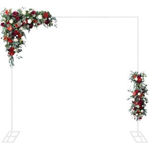 8FTx8FT Wedding Arch Backdrop Stand Square Metal Rectangular Arch Frame Balloon Arch Stand for Wedding Birthday Party Baby Shower Bridal Shower Photography DecorationWhite