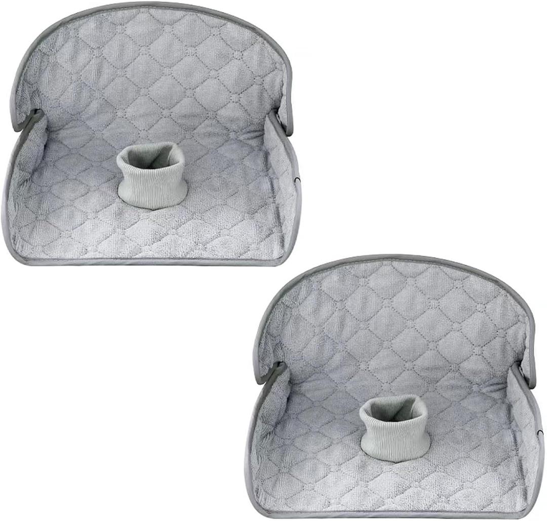 PandaEar 2 Pack Infant Car Seat Protector for Potty Training, Waterproof Piddle Pads Cover Car Seat & Stroller Protector for Babies & Toddlers, Machine Washable, Non-Slip Backing (Grey)