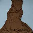 EYNMIN Women's Sleeveless Bodycon Corset Maxi Dress Spaghetti Strap Ruched Elegant Evening Wedding Guest Long Formal Dresses Small Brown