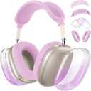 Silicone Case Cover for AirPods Max 2,Clear Gradient TPU Ear Cups Cover/Ear Pad Case Cover/Headband Cover for AirPods Max 2/1 (2026/2024/2020),Transparent Accessories for Apple AirPod Max,Light Purple