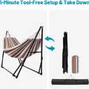 Portable Hammock with Stand for Outside or Inside,No Tree Required | 1 Minutes Tool-Free Setup | Adjustable Hammock for Indoor Outdoor Patio Yard | Carry Bag Included |450 lbs Capacity