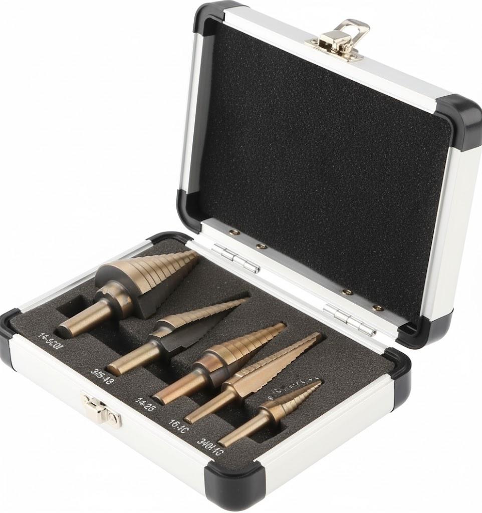  Tolsen Tools Pack Of 5 Black & Gold Step Drill Bits Set