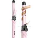Wavytalk Rotating Curling Iron, 1 Inch Automatic Waver for Effortless Waves up to 430℉ with Home Button, Pale Pink