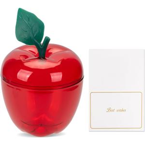 TIEYIPIN Large Red Apple Container with Blank Cards, Plastic Apple Shaped Gift Box Candy Jar, Back to School Teacher Appreciation Gift, Wedding Party Favor, Christmas Decorations Supplies