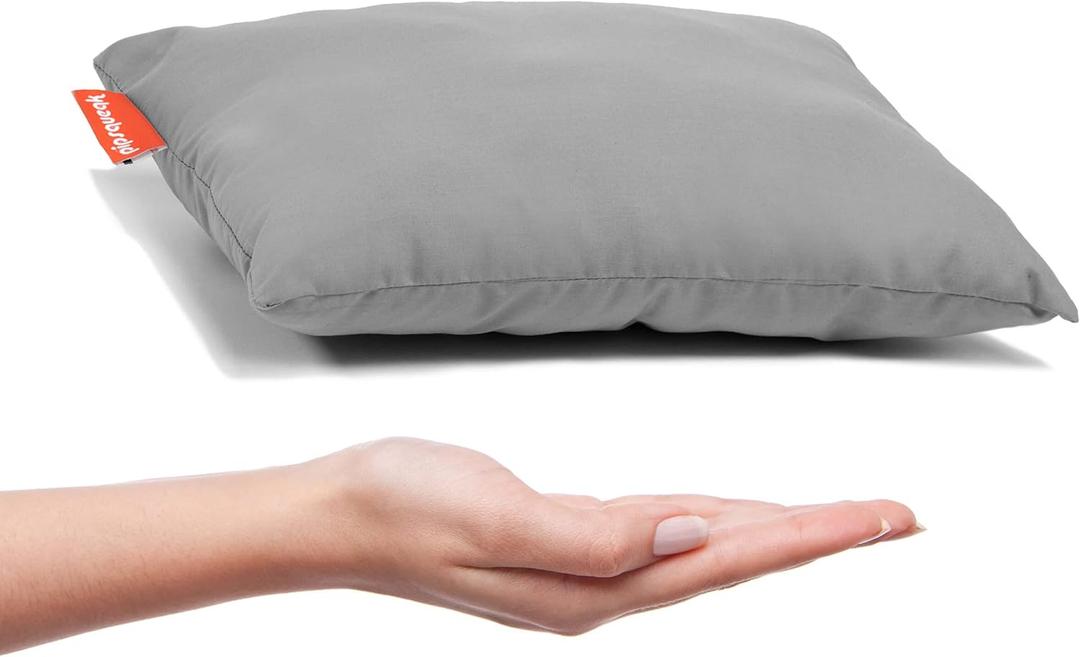 Pipsqueak Small Pillow - Mini 11 x 7 inches - Tiny Pillow for Travel, Dogs, Toddlers, Kids, Lumbar, Knees and Neck - Gray