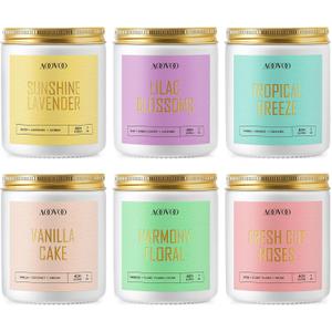 AOOVOO Scented Candles Set - 6 Pack Candles for Women, Lavender/Lilac/Vanilla/Floral/Rose/Breeze, Soy Candle Gifts for Home Scented, 42 oz, 300 Hours Burn Time