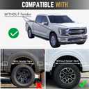 RMOURTEKK Mud Flaps Compatible with Ford F150 2024 2023 2022 2021 (Excludes Raptor Models) Without OEM Fender Flares Front & Rear Mud Guards Black Mud Guard Set(4pc Set)