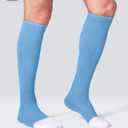 CELERSPORT 2 Pack Baseball Soccer Softball Socks For Youth Kids Men Women Multi-sport Tube Socks Light Blue Small