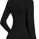 Women's Turtleneck Long Sleeve Thermal Tops Slim Fitted Lightweight Thin Basics Layer Tshirt (XS-2XL) (Black, S)