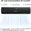 Fanspex 36" Wall Mounted Air Curtain, 2-Speed Commercial Over Door Fan for Home Garage Shop Restaurant, 120W Low Consumption with Magnetic Door Switch (Black)