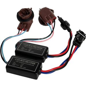 3157 LED Decoder Canbus Warning Canceller Resistor Fix 3457 4057 LED Bulb Error Code Turn Signal Hyper Flashing Wiring Harness Adapter