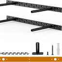 Floating Shelf Bracket Kit (No Router Needed) with Drill Guide Jig Fits 1"4" Thick Shelves Heavy Duty 150lbs Capacity Galvanized Steel with Countersunk Holes for Flush Mount(18X6X1)