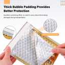 100 Pack Valentine's Day Gift Wrapping Bubble Mailers 3 Sizes Metallic Bubble Envelopes Waterproof Self Sealing Bags for Spring Back to School Packing Small Business(Gold,Metallic)