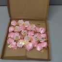 M METERXITY 48-Pack Flower Lapel Pins for Men, Golden Leaf Rose Boutonnieres Pin Groom Boutonnieres for Wedding/Dance/Party, Men Lapel Pins for Suits Satin Flower Corsage [Pink]