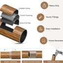 Lootkell Wood Curtain Rods for Windows 66 to 120 Inches 1" Diameter Boho Decorative Heavy Duty Long Window Curtain Rod Adjustable with Handmade Wood Grain Design for Living Room Bedroom Kitchen
