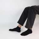 SERISIMPLE Thin Viscose Bamboo Low Cut Ankle Socks Men Breathable Sock Comfort Cool Softy Lightweight Sock 5 Paris (Black, L)