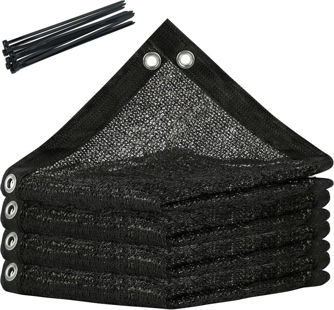 ShadeMart 70% Shade Cloth, Black 8FT x 16FT Shade Cover with Upgrade Grommets and Zip Ties, Sunblock Net for Garden Greenhouse Carport Chicken Coop, Dog Kennel, Pergola (We Make Custom Size)