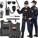 Luucio SWAT Police Officer Costume for Kids, Police Costume for kids, with SWAT Costume, SWAT Vest, Halloween Costume for Boys, Role Play Kit for Boys Girls, Size L