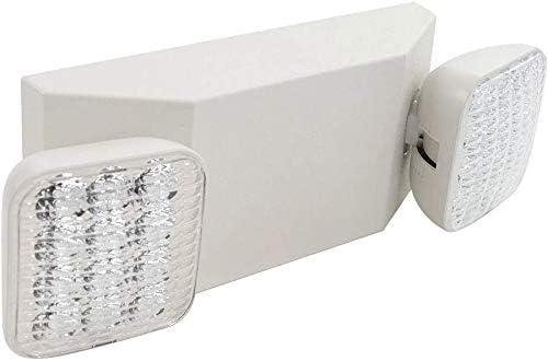 LED Emergency Lighting Fixtures with 2 LED Heads, Commercial Emergency Light with Battery Backup, UL 924 and CEC Qualified, 120-277 Voltage (1-Pack)